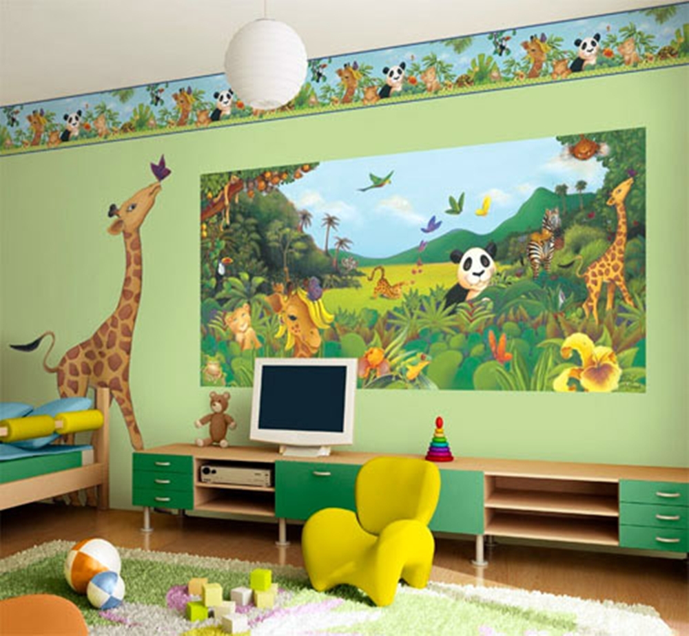 Wall mural in the nursery with your favorite fairy tale characters