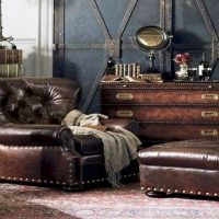 Steampunk unutrašnjost spavaće sobe s antičkim efektom slike