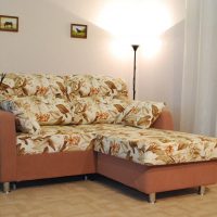 ryški kampinė sofa buto paveikslo stiliaus