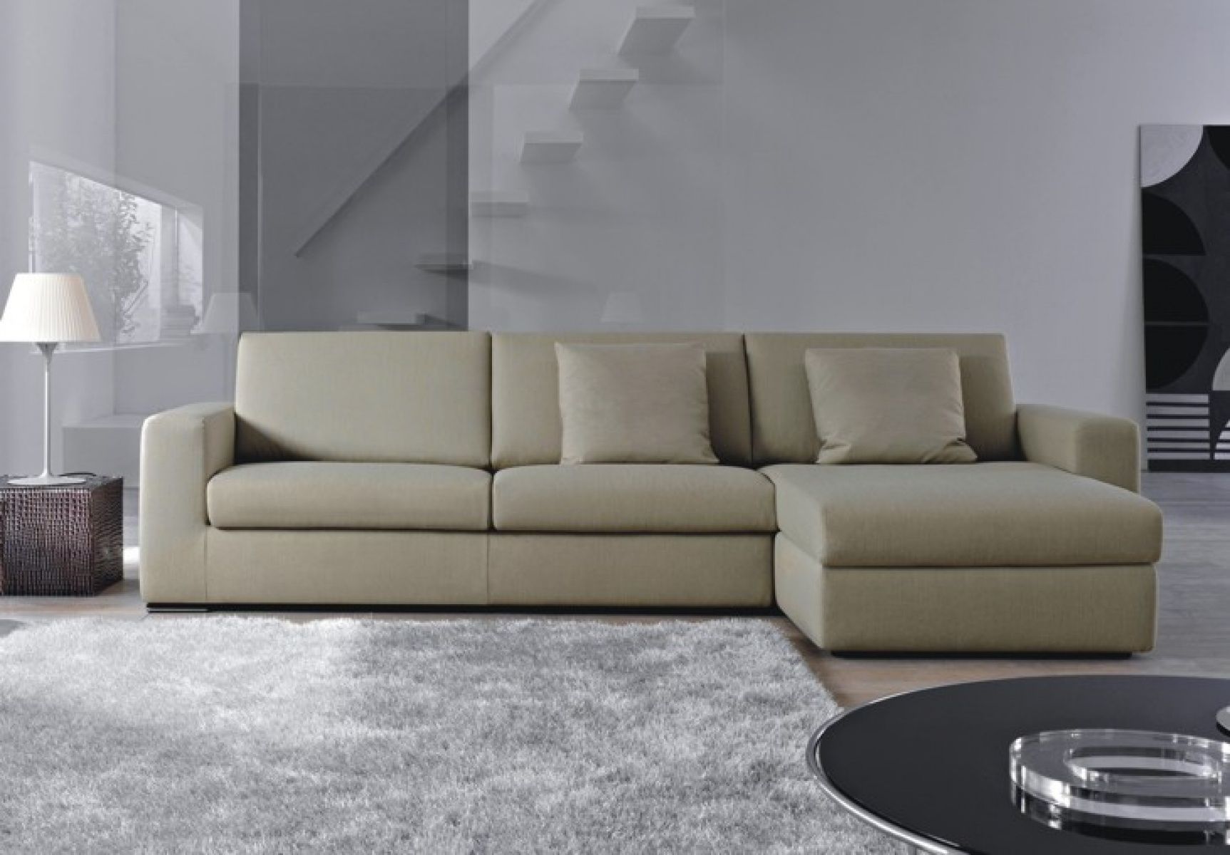 sofa sudut kulit dalam gaya ruang tamu
