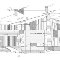 gaya cerah sebuah rumah negara dalam gambar gaya seni bina