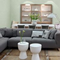أريكة الزاوية الجميلة في اسلوب الصورة غرفة المعيشة