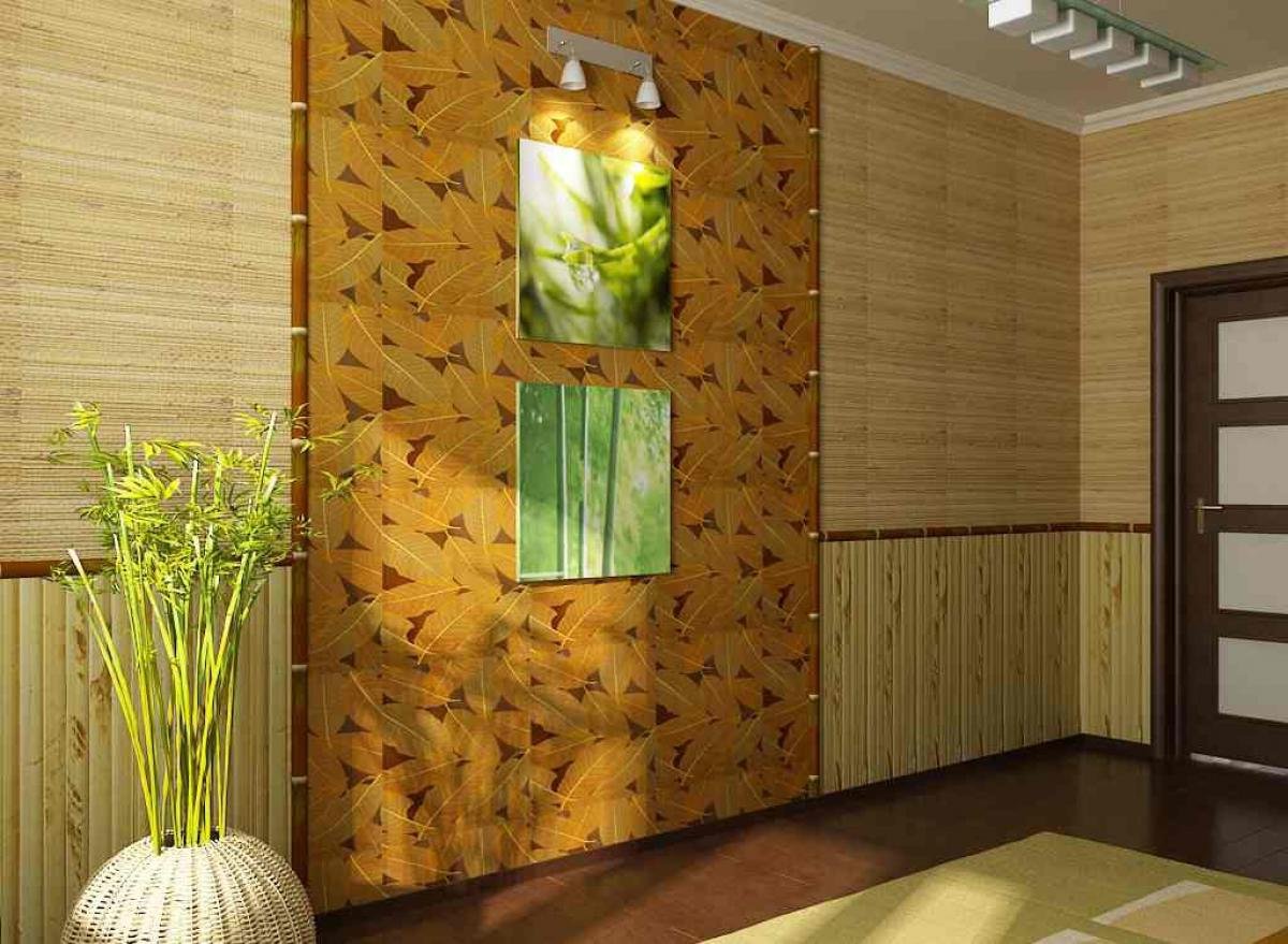tapet de bambus în stil coridor
