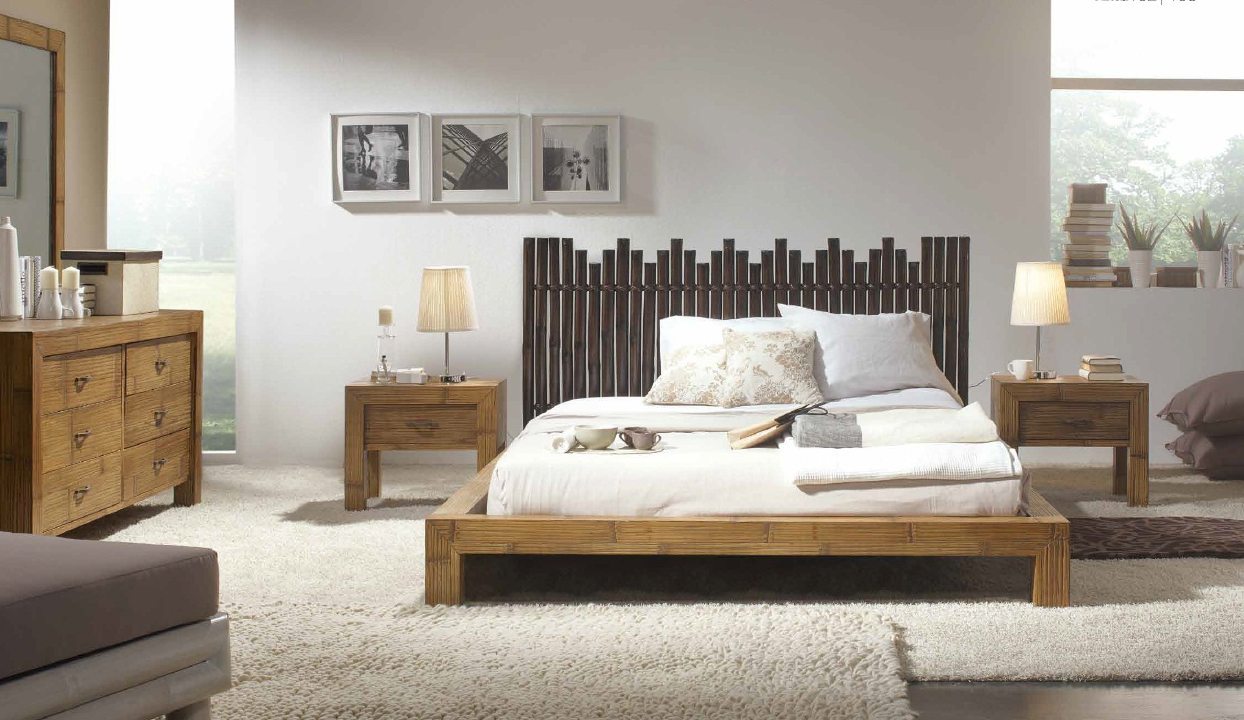 guļamistabas mēbeles ar bambusu