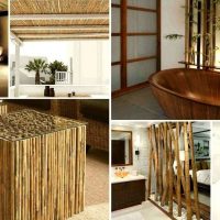parkets ar bambusu virtuves foto stilā