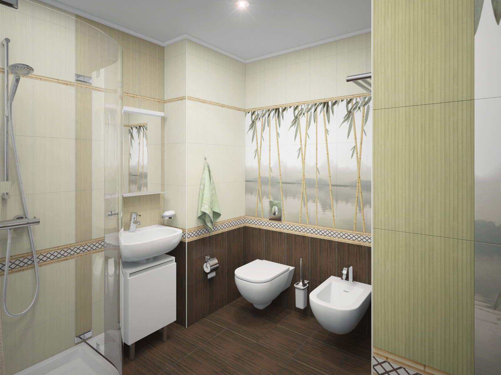 žaluzie s bambusem v designu ložnice