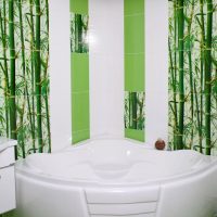 perdele cu bambus în designul fotografiei dormitorului