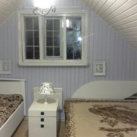 dakspaandecoratie in een helder aluminium slaapkamerinterieur