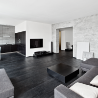 elegáns konyha belső fekete-fehér fotó