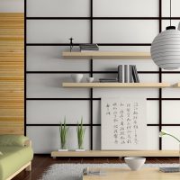 светъл дизайн коридор в японски стил снимка