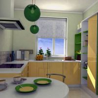 gražus smėlio spalvos virtuvės interjeras aukštųjų technologijų stiliaus nuotraukoje