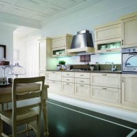 světlý interiér béžová kuchyně ve stylu omšelé elegantní fotografie