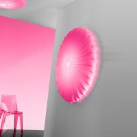 šviesos koridoriaus interjeras fuksijos spalvos nuotraukoje