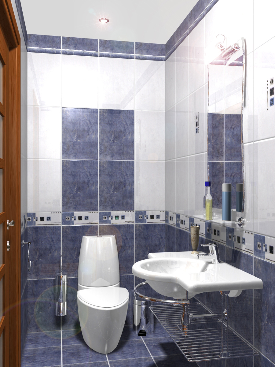 neįprastas vonios kambario su dušu ryškių spalvų dizainas