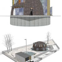 лек интериор на селска къща в архитектурен стил снимка