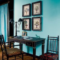 luminoso stile camera da letto in foto a colori turchese