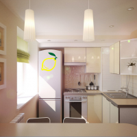 šviesus smėlio spalvos virtuvės interjeras provencijos stiliumi