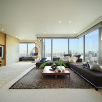 krásný obývací pokoj v japonském stylu