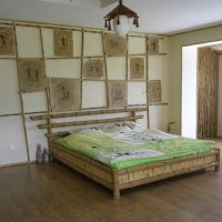 kertas dinding dengan buluh dalam gaya foto bilik tidur