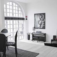 baltos sienos namo dizaine minimalizmo paveikslo stiliaus