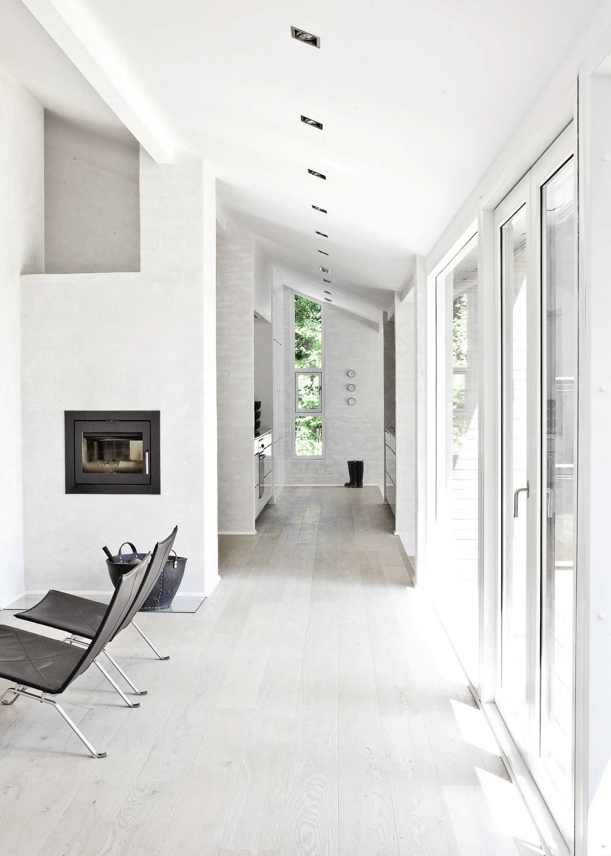 witte Scandinavische stijl slaapkamer muren