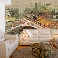 mural di hiasan bilik dengan gambar gambar alam semula jadi
