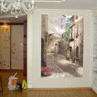 lukisan dinding dalam gaya lorong dengan imej foto landskap