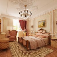 foto reka bentuk apartmen baroque yang cerah