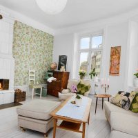 skaists zviedru stila dzīvokļa dekoru foto