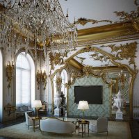 gražus baroko stiliaus koridoriaus dekoro paveikslas