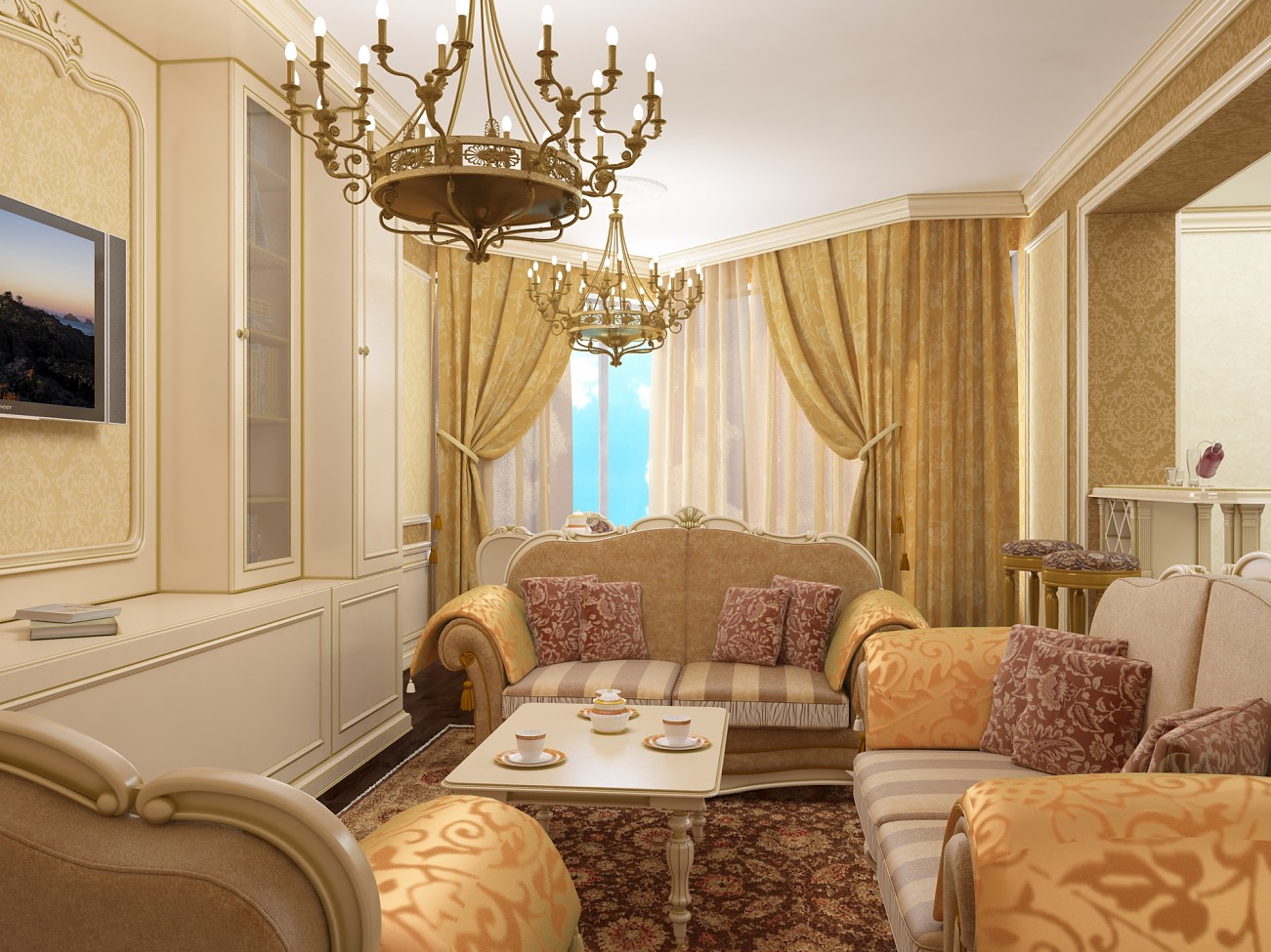 sufragerie în stil baroc frumos