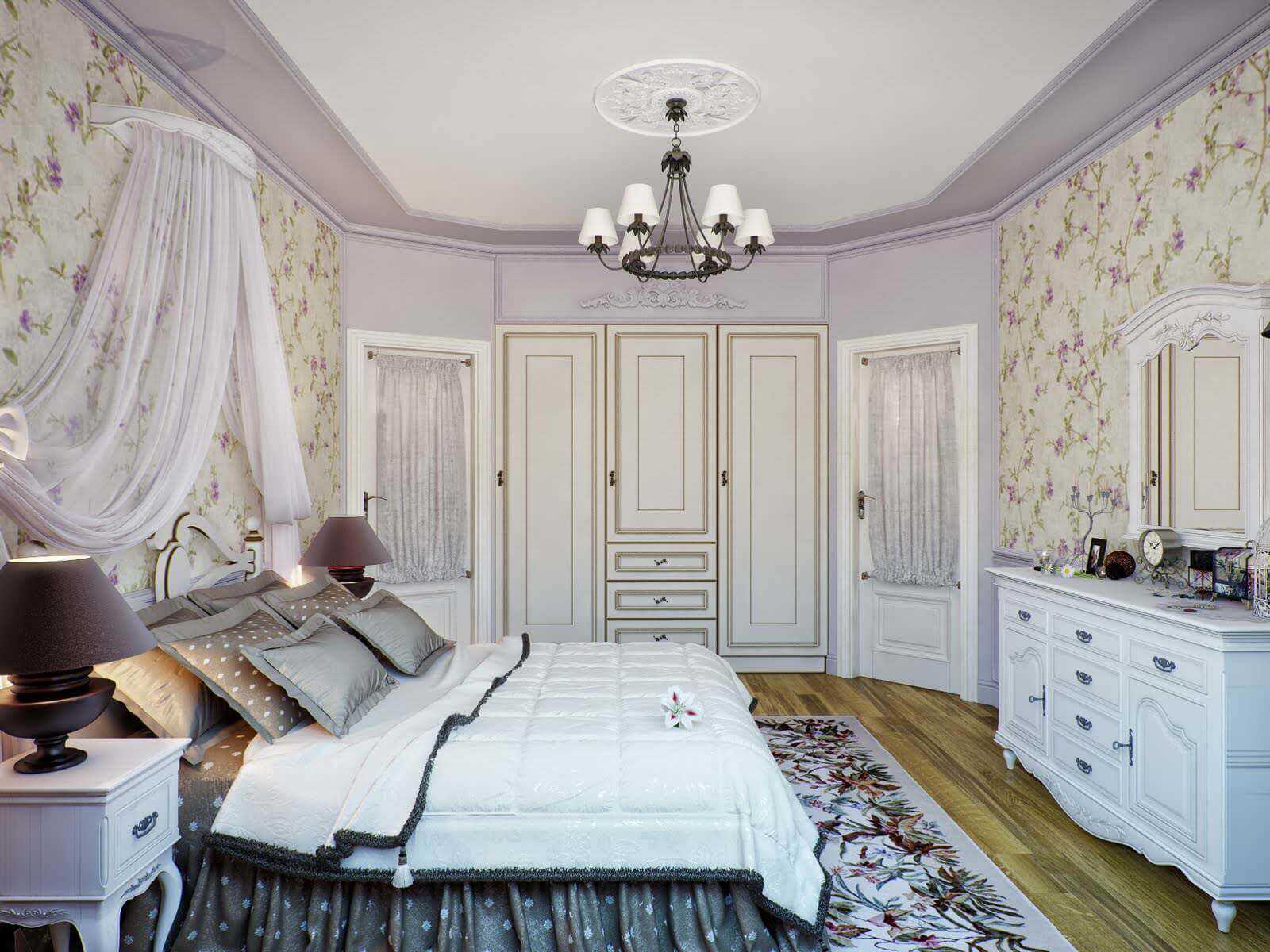 gražus Provanso stiliaus miegamojo dekoras