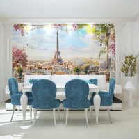 sufragerie în stil frumos în fotografie albastru color