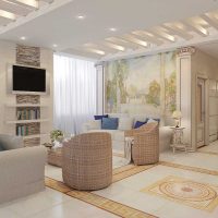sufragerie cu design frumos în fotografie în stil grecesc