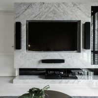 lichte flexibele steen in het decor van de woonkamerfoto