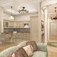 красива дизайнерска спалня в гръцки стил снимка
