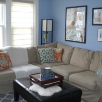 krásný pokoj výzdoba v modrém barevném obrázku