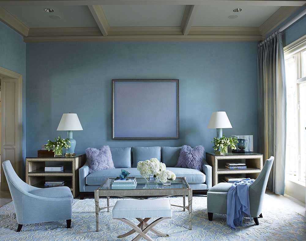 oriģināls dzīvokļa stils zilā krāsā