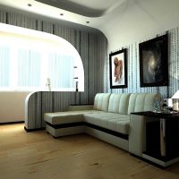 světlý dekor fotografie ložnice v obývacím pokoji