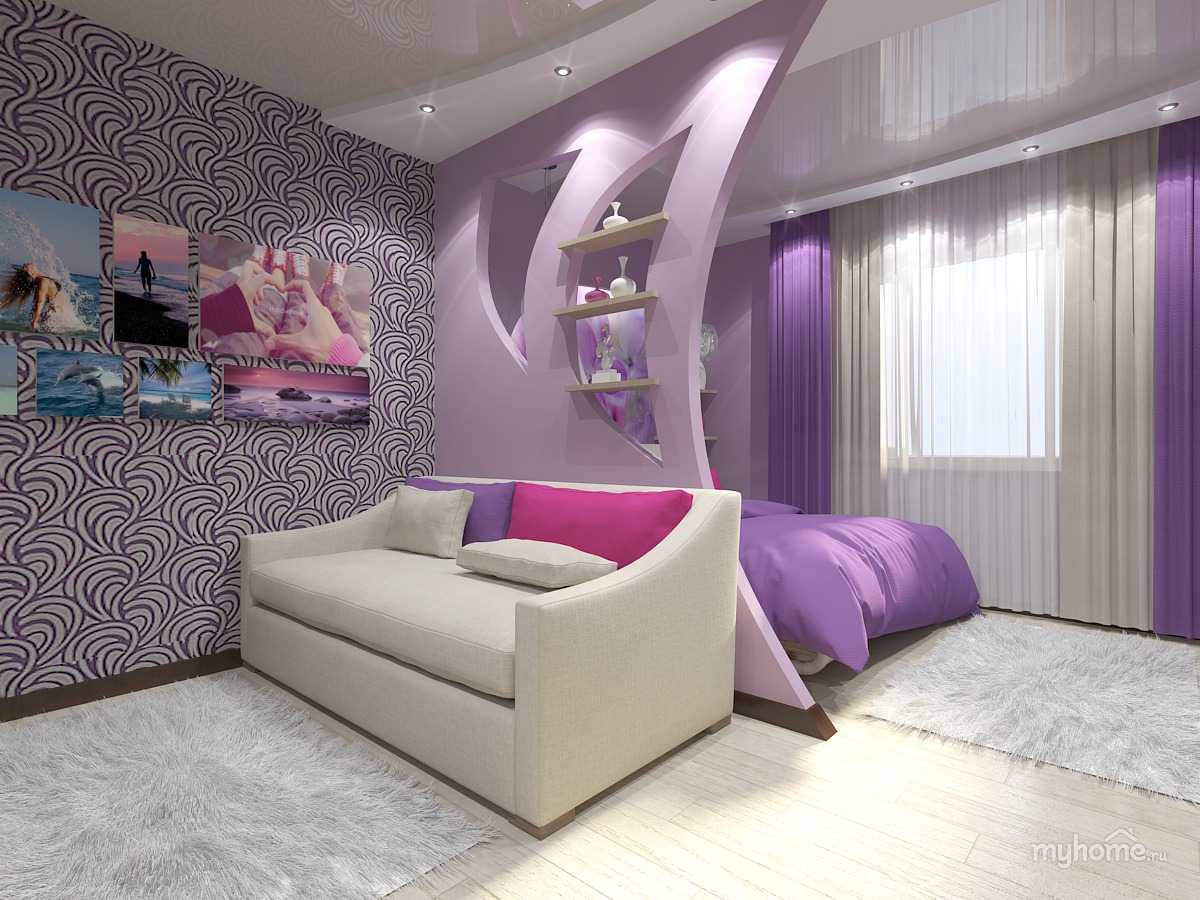 oriģināls guļamistabas un viesistabas dizains vienā telpā