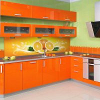 tamsiai oranžinės spalvos buto dekoro derinys su kitų spalvų nuotrauka