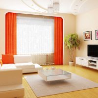 kombinace tmavě oranžové v interiéru místnosti s jinými barvami