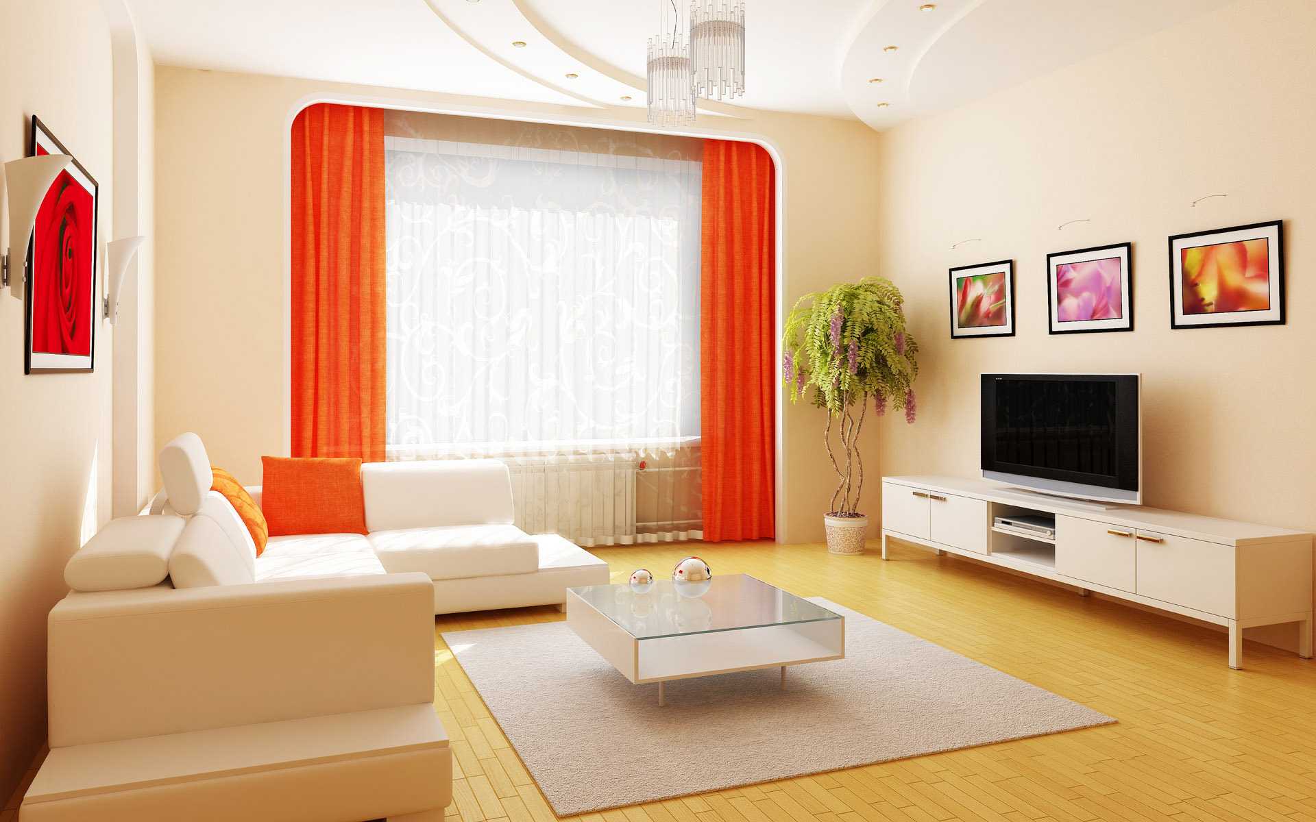 комбинация от тъмно оранжево в стила на спалнята с други цветове