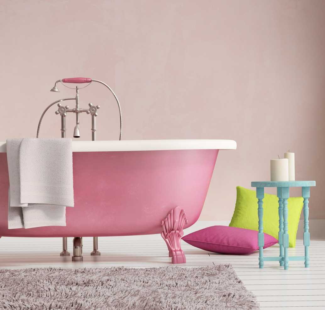 o combinație de roz închis în designul dormitorului cu alte culori