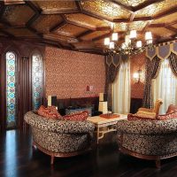 krásný design obývacího pokoje v gotickém stylu fotografii
