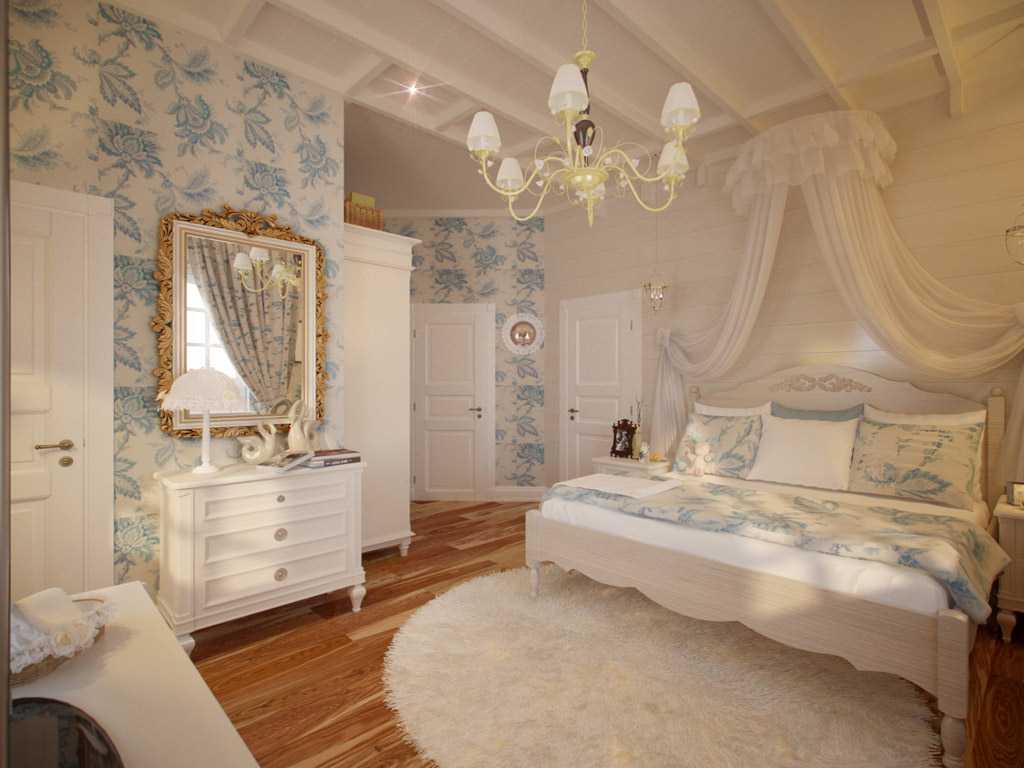 interior luminos dormitor în stil Provence