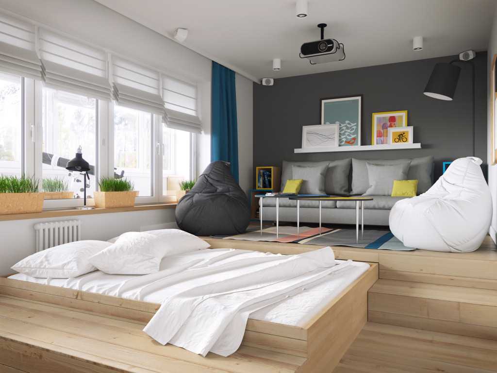 světlý styl ložnice obývací pokoj