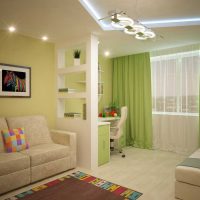 Světlý design obývací pokoj ložnice obrázek