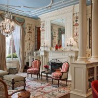 ruang tamu reka bentuk yang luar biasa dalam gambar gaya Victoria