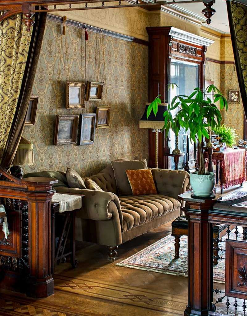 neparasts Viktorijas laikmeta stila dzīvokļa dizains